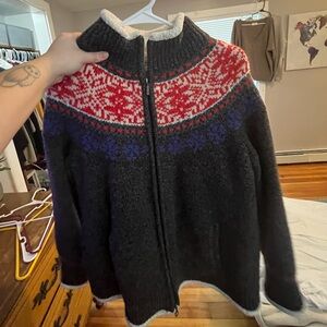 L.L. Bean Black and Red Wool Jacket